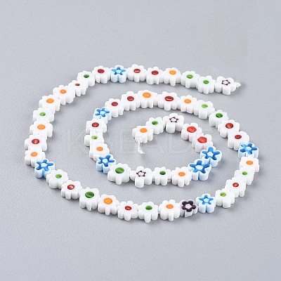 Handmade Millefiori Glass Bead Strands X-LAMP-J035-8mm-11-1