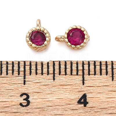 Brass Micro Pave Cubic Zirconia Charms KK-Z089-11KCG-01-1