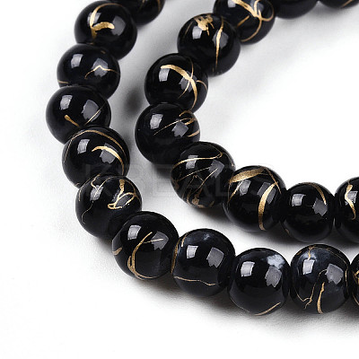Baking Paint Glass Beads Strands DGLA-N003-6mm-B10-1
