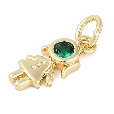 Rack Plating Brass Micro Pave Cubic Zirconia Pendant KK-H509-41G-1