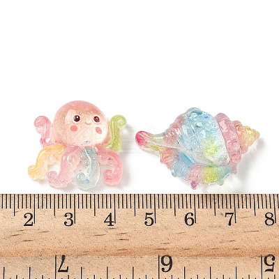 Mmarine Organism Transparent Resin Cabochons RESI-H041-03-1