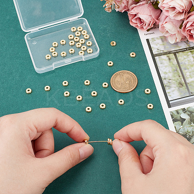 40Pcs Brass Spacer Beads KK-LP0001-13-1