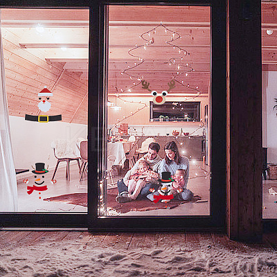 3Sets Christmas Theme Felt Cloth Cartoon Door Sticker Sets DIY-DR0001-67-1