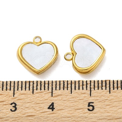 304 Stainless Steel with Synthetic Shell Charms STAS-G338-06G-1