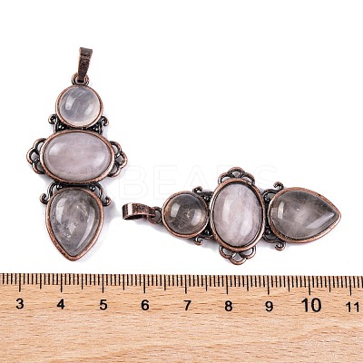 Natural Rose Quartz Pendants G-Q158-04-02-1