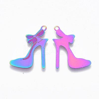 Ion Plating(IP) 304 Stainless Steel Stilettos Filigree Pendants STAS-R102-03-1