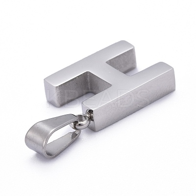 Non-Tarnish 304 Stainless Steel Letter Pendants STAS-H127-H-P-1