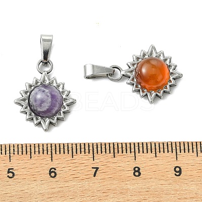 Natural Mixed Gemstone Pendants PALLOY-JF05903-1