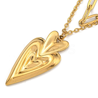304 Stainless Steel Hearat Pendant Necklaces LS-NJEW-L182-002G-1