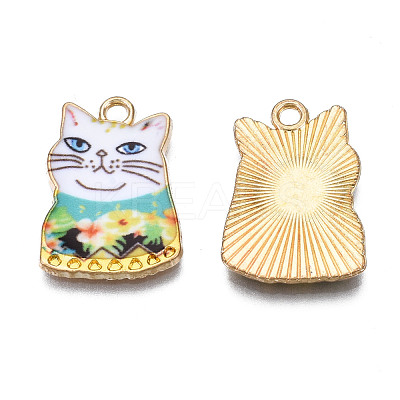 Rack Plating Alloy Enamel Pendants ENAM-T011-144A-1