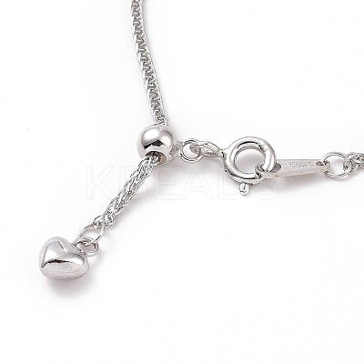 Anti-Tarnish Rhodium Plated 925 Sterling Silver Wheat Chains Necklace for Women STER-I021-02B-P-1