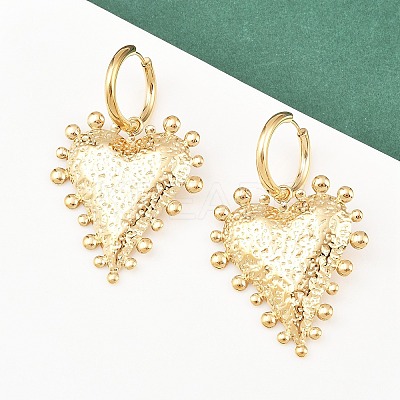 304 Stainless Steel Heart Hoop Earrings EJEW-K268-74G-1