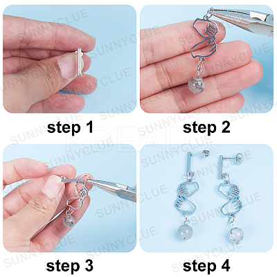 40Pcs 4 Style 304 Stainless Steel Stud Earring Findings DIY-SC0019-17-1