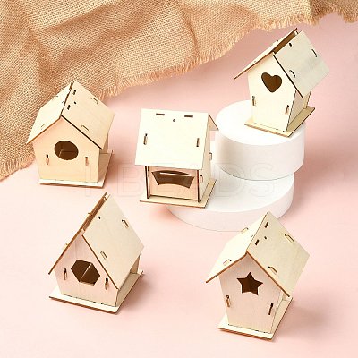6 Sets 6 Styles DIY Bird's Nest Box WOOD-CJC0019-30-1
