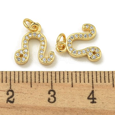 Rack Plating Brass Micro Pave Cubic Zirconia Pendants KK-K386-02D-G-1