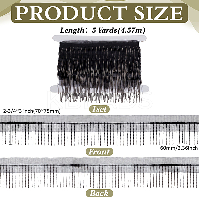 5 Yards Polyester Fringe Lace Trim DIY-FG0006-98B-1
