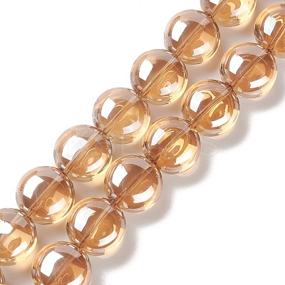 Transparent Electroplate Glass Bead Strands EGLA-P049-01A-PL01-1