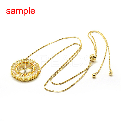 Brass Micro Pave Cubic Zirconia Pendants ZIRC-E119-91G-1