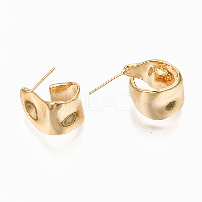 Brass Half Hoop Earrings X-KK-S356-149G-NF-1