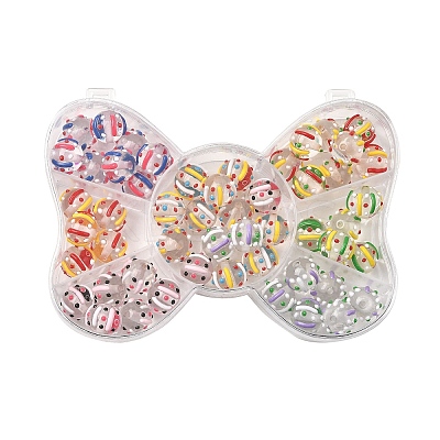 52Pcs Christmas Theme Resin Enamel Beads RESI-Z041-10-1