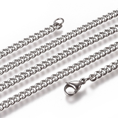Non-Tarnish Men's Cuban Link Chain Necklaces LS-NJEW-L172-01A-1