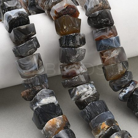 Natural Banded Agate Beads Strands G-K381-B01-1