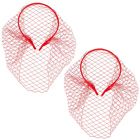 2Pcs Polyester Mesh Veil Hair Bands MRMJ-BC0003-49-1