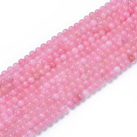 Natural Rose Quartz Beads Strands X-G-F591-04A-8mm-1