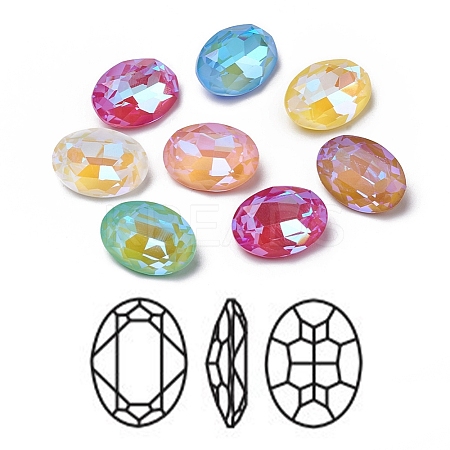 Glass Rhinestone Cabochons X-RGLA-I002-A02-1