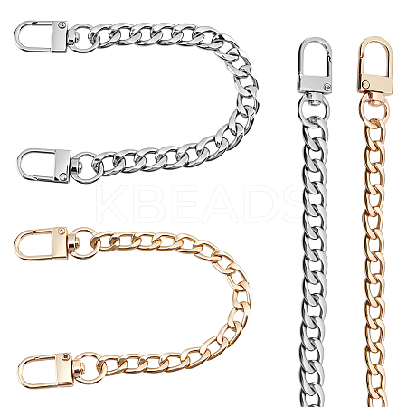 2Pcs 2 Styles Iron Curb Chain Bag Shoulder Straps FIND-ME0002-31-1