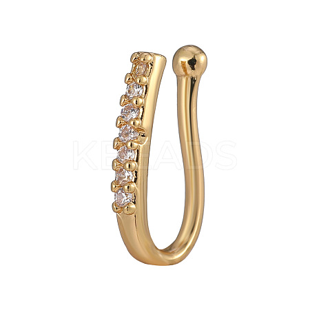 Brass Micro Pave Clear Cubic Zirconia Clip-on Nose Septum Rings WGE30AD-10-1