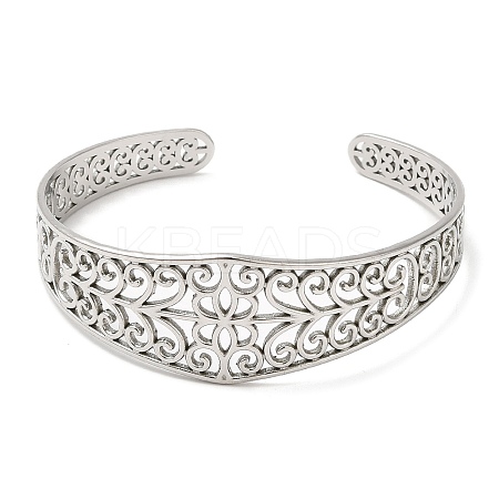 Non-Tarnish 304 Stainless Steel Cuff Bangles BJEW-K267-04P-1