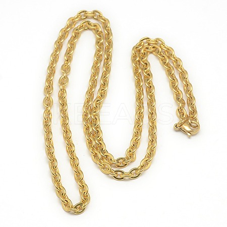 Trendy Unisex 201 Stainless Steel Cable Chain Necklaces NJEW-L043-18G-1