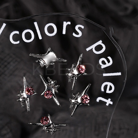 Star Alloy Rhinestone Cabochons MRMJ-WH0075-114-25-1