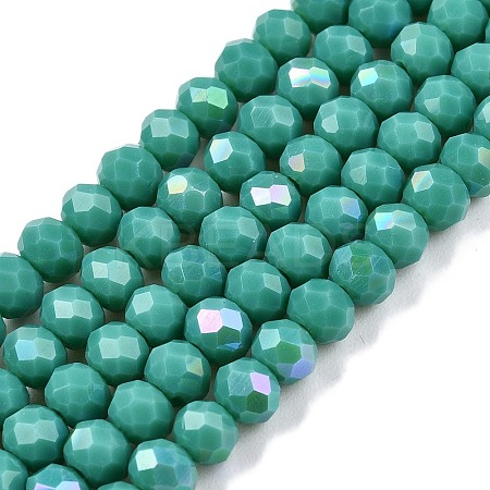 Electroplate Opaque Solid Color Glass Beads Strands EGLA-A044-P4mm-L31-1
