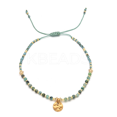 Natural Amethyst Braided Bead Bracelet FR2657-5-1