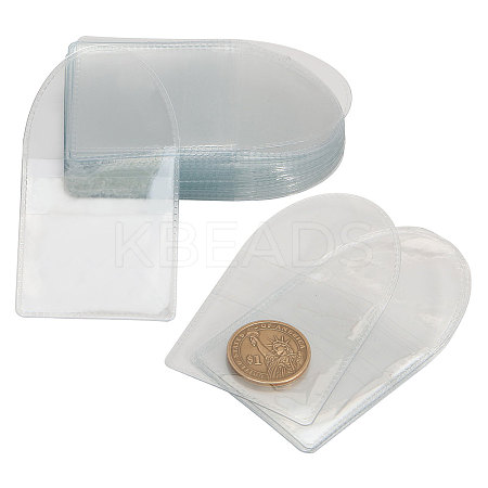 PVC Single Pocket Coin Sleeves Holders ABAG-WH0038-42-1