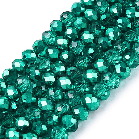 Transparent Electroplate Glass Beads Strands EGLA-Q131-01A-02-1