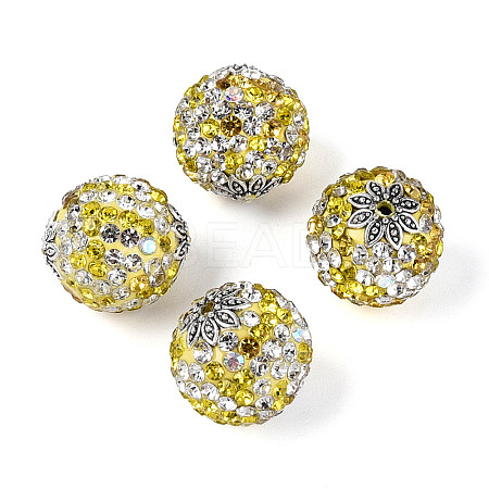 Handmade Polymer Clay Rhinestone Indonesia Beads CLAY-N015-02-1
