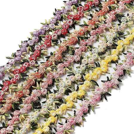 0.7M Flower Polyester Embroidery Lace Ribbon OCOR-XCP0002-21-1