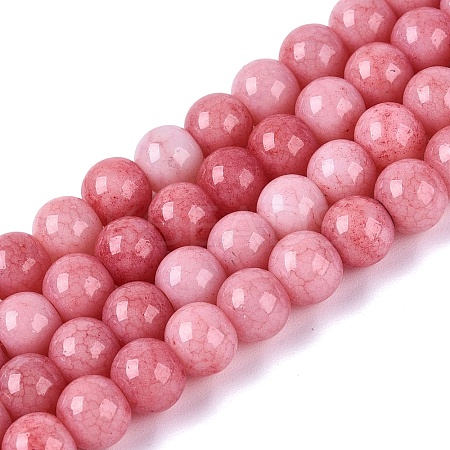 Ombre Effect Opaque Crackle Glass Beads Strands GLAA-Q106-01A-A12-1