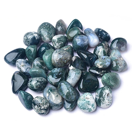 Natural Moss Agate Imitation Pebble Ornament PW-WG8720F-23-1