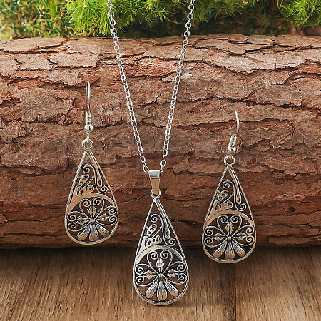 Alloy Pendant Necklaces & Dangle Earrings Sets FS-WGB4D45-01-1