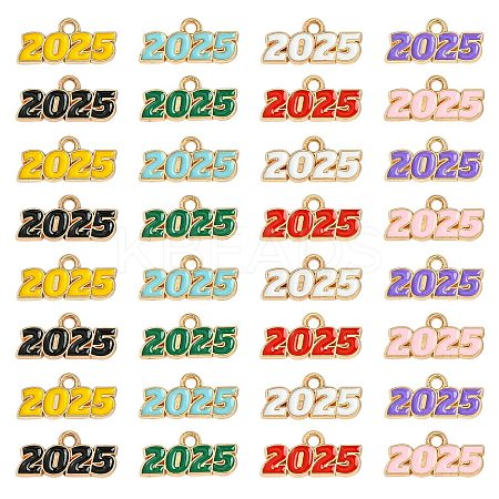 80Pcs 8 Colors Alloy Enamel Pendants ENAM-CJ0006-86-1