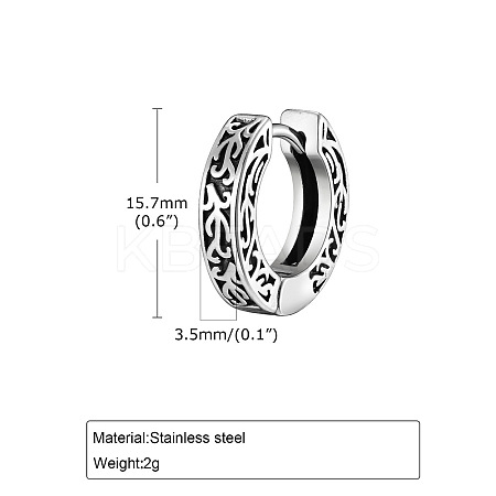 304 Stainless Steel Hoop Earrings for Men WGA52BD-01-1
