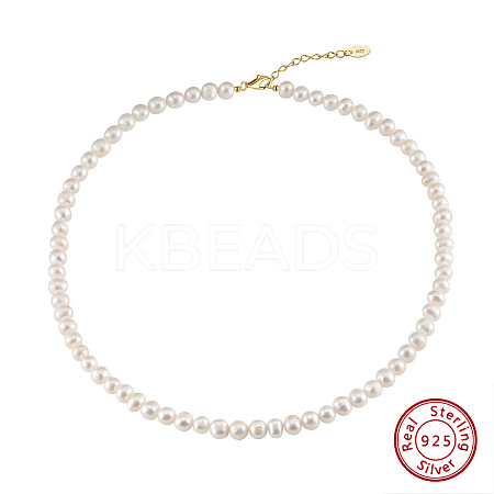 Potato Natural Freshwater Pearl Beaded Necklaces NJEW-G153-05G-1