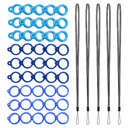 5Pcs Rubber Lanyard Straps DIY-GF0008-24-1
