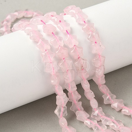 Natural Rose Quartz Star Beads Strands G-Z080-A10-1