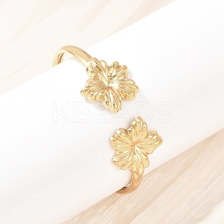 304 Stainless Steel Cuff Bangles for Women BJEW-A147-01A-G-1