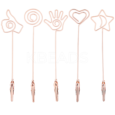 5Pcs 5 Styles Iron Alligator Clips AJEW-SC0002-29RG-1